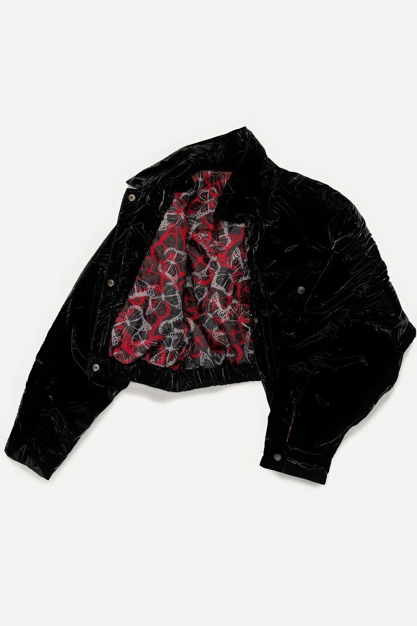 Shiny Cropped Bomber Jacket