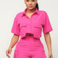 Oversized Pockets Top & Shorts Set