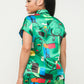 Abstract Print Button Down Top & Shorts Set