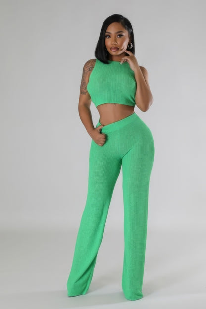 Tie Back Two-Piece Pant Set